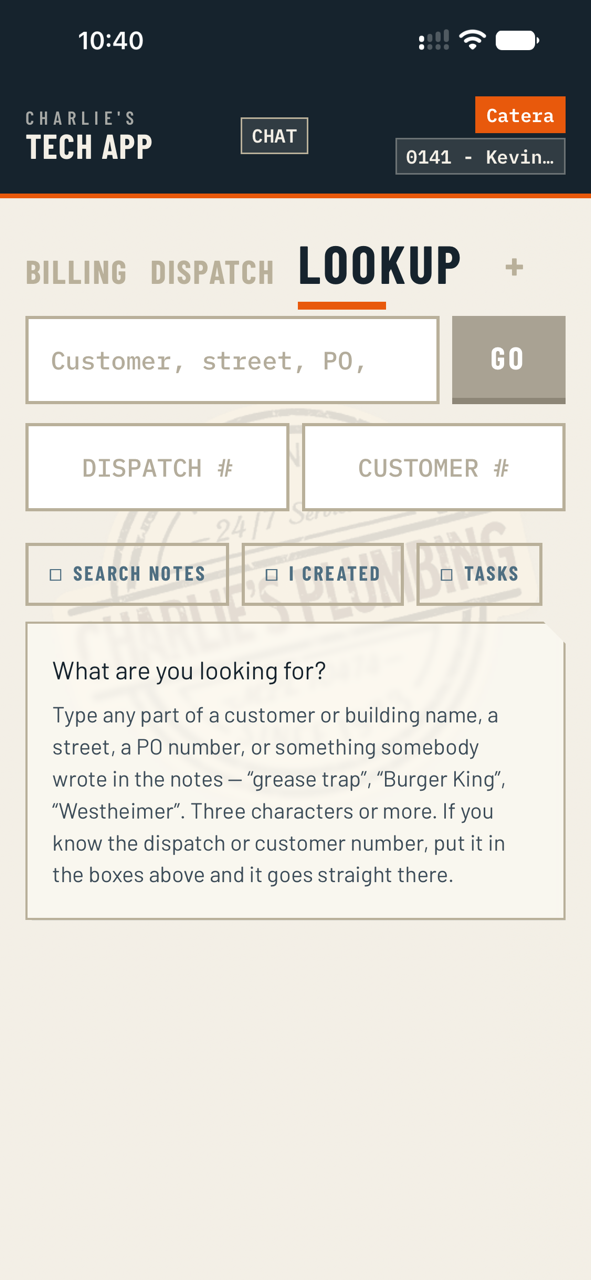 Looking up anything from the shop's job history.